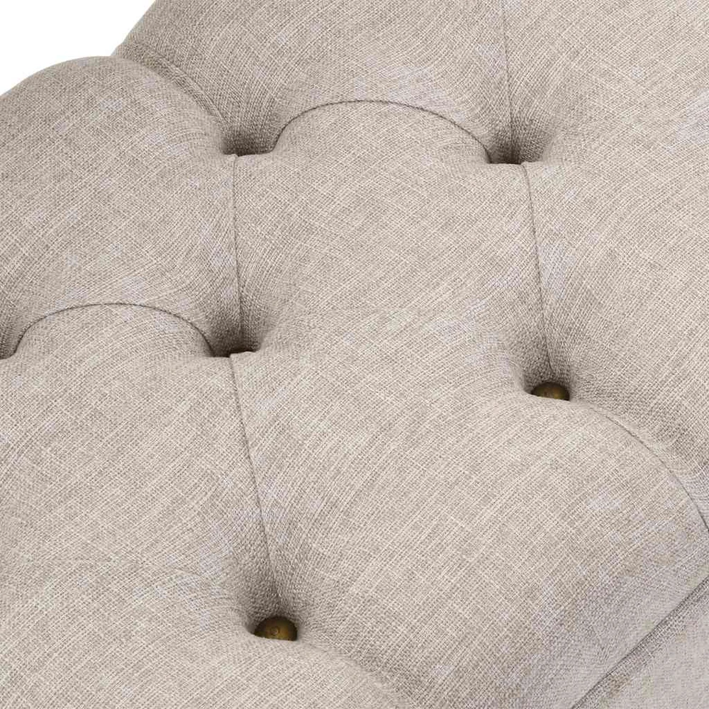 Sandėliavimo suolas su atlošu 110 cm Kreminės spalvos audinys