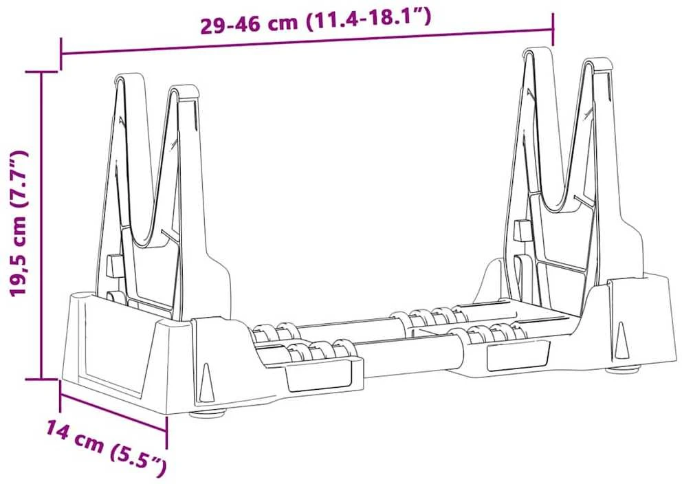 Šaudymo atrama Reguliuojamas Pilka 46 x 14 x 19,5 cm Plastmasė