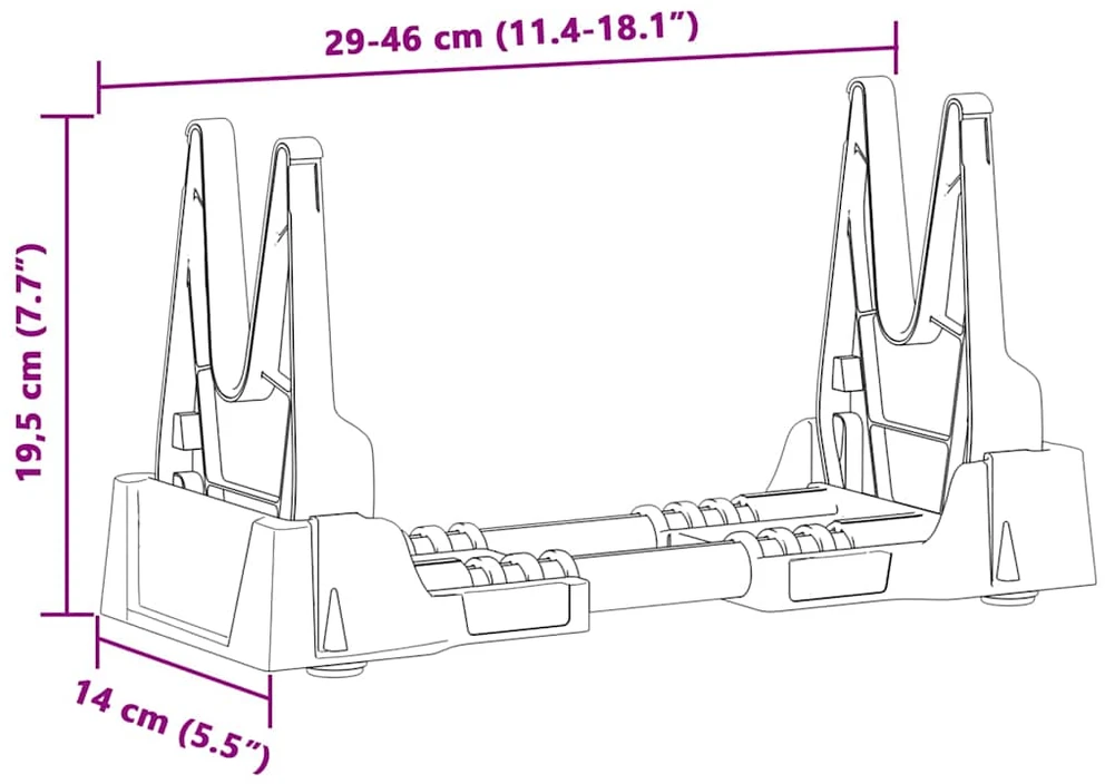 Šaudymo atrama Reguliuojamas Pilka 46 x 14 x 19,5 cm Plastmasė