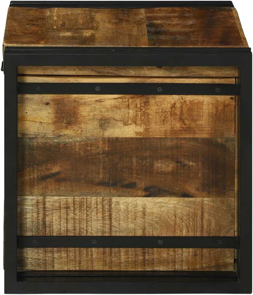 Saugojimo dėžė Ruda ir juoda 40 x 40 x 40 cm Kietas mango medis