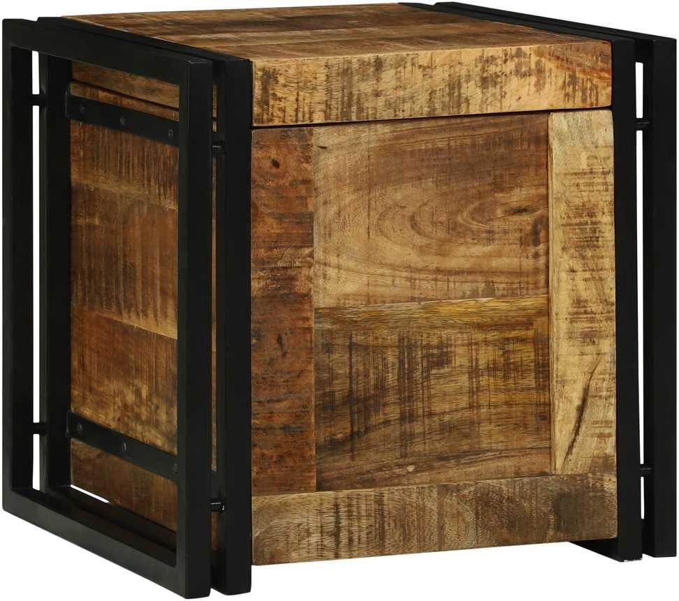 Saugojimo dėžė Ruda ir juoda 40 x 40 x 40 cm Kietas mango medis