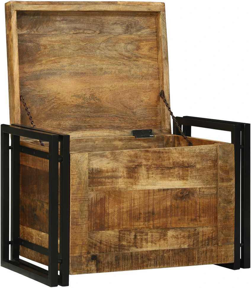 Saugojimo dėžė Ruda ir juoda 60 x 40 x 41 cm Kietas mango medis