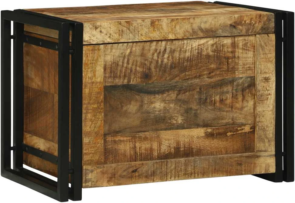Saugojimo dėžė Ruda ir juoda 60 x 40 x 41 cm Kietas mango medis
