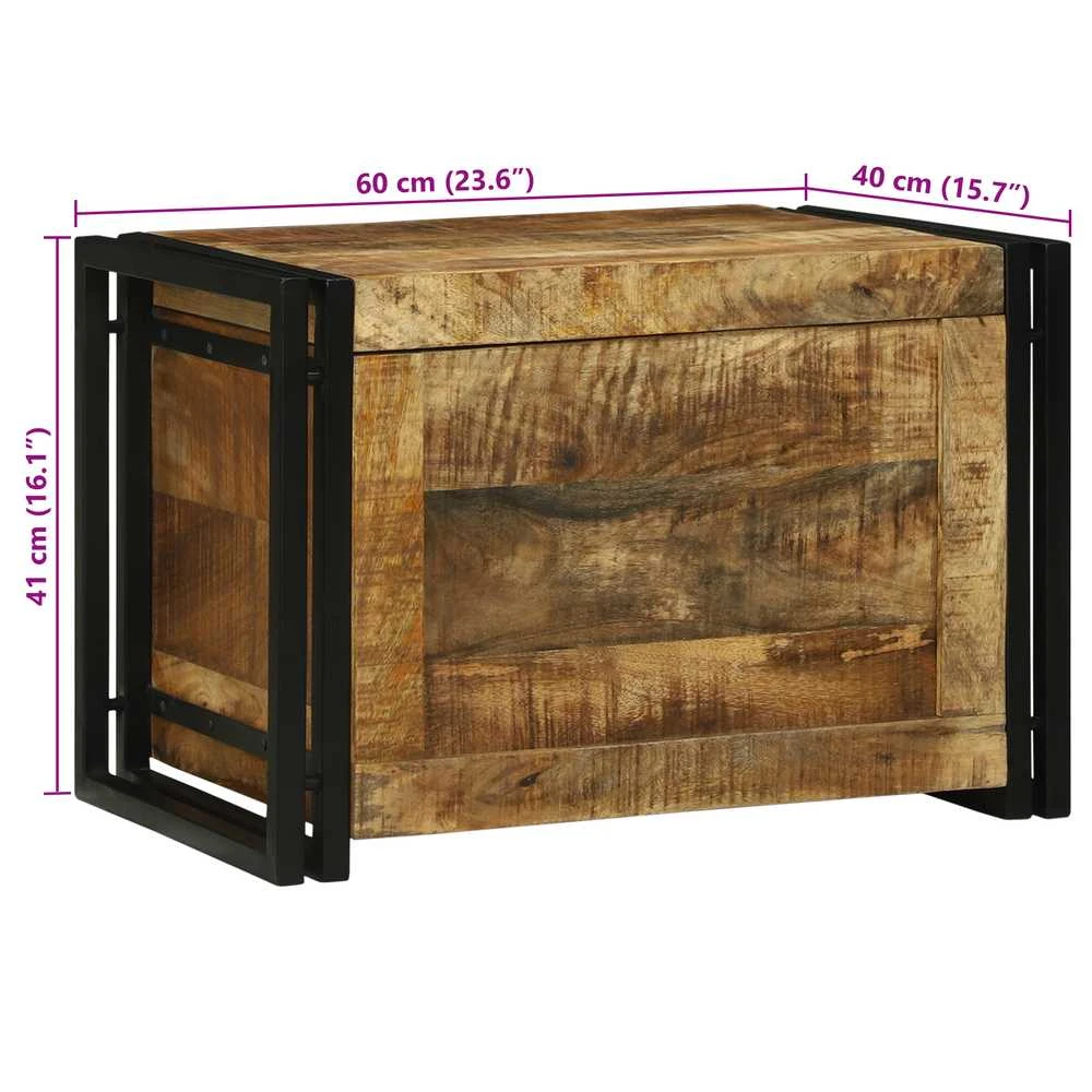 Saugojimo dėžė Ruda ir juoda 60 x 40 x 41 cm Kietas mango medis