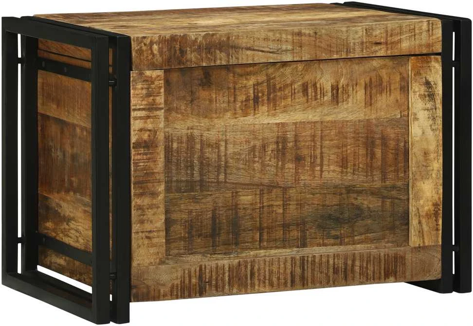 Saugojimo dėžė Ruda ir juoda 60 x 40 x 41 cm Kietas mango medis