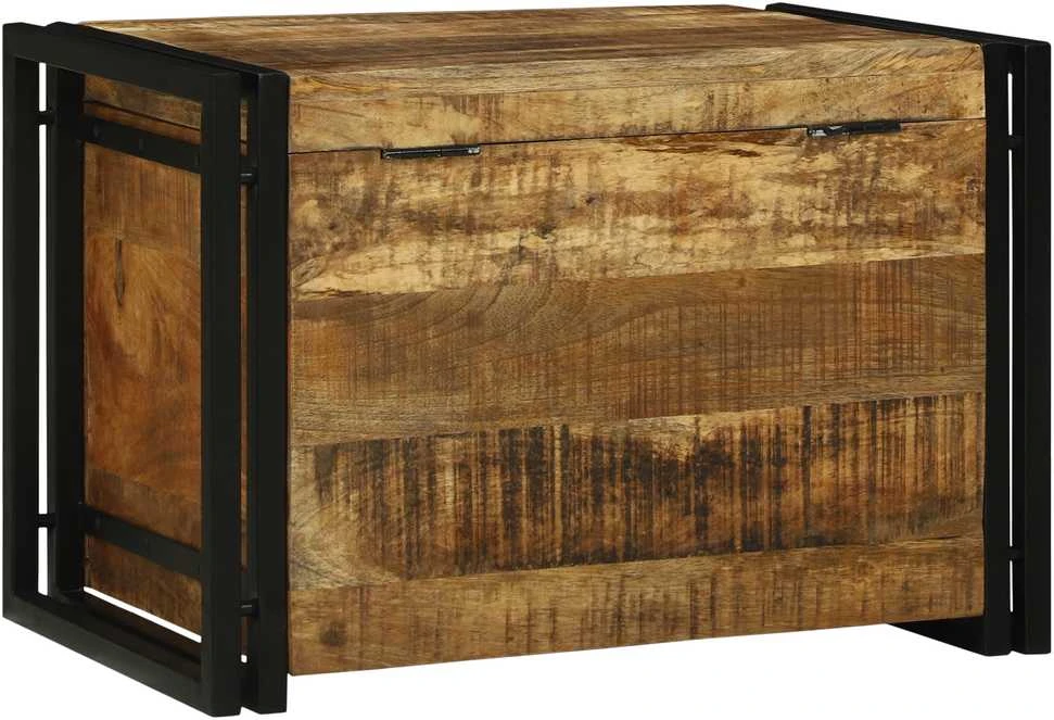 Saugojimo dėžė Ruda ir juoda 60 x 40 x 41 cm Kietas mango medis