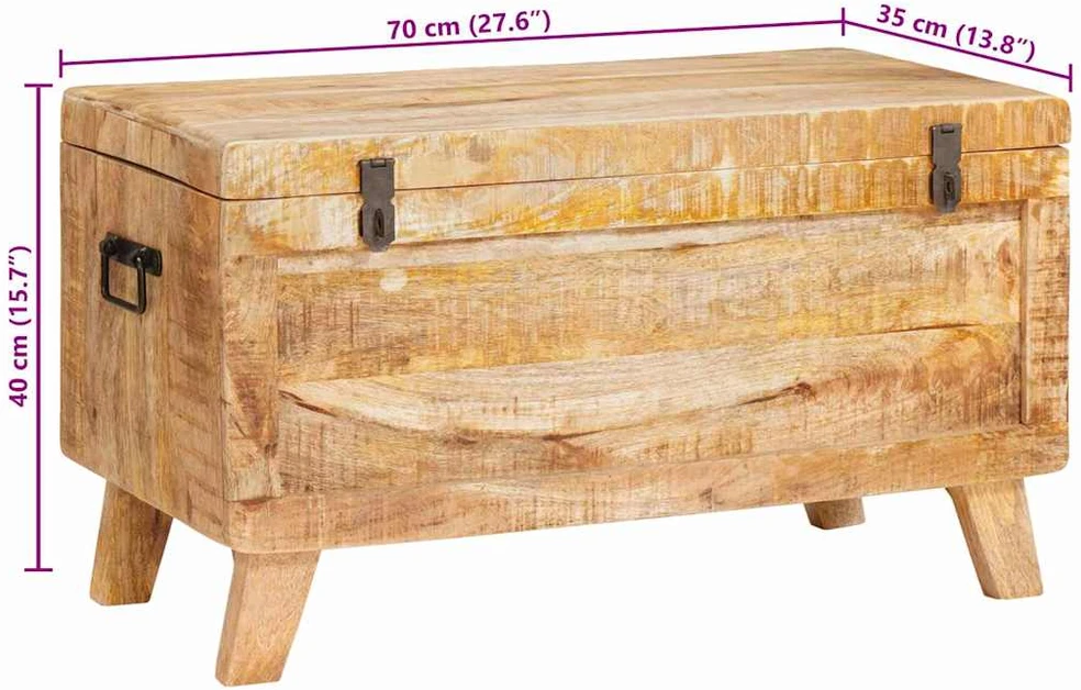 Saugojimo dėžė 70 x 35 x 40 cm mango medienos masyvas