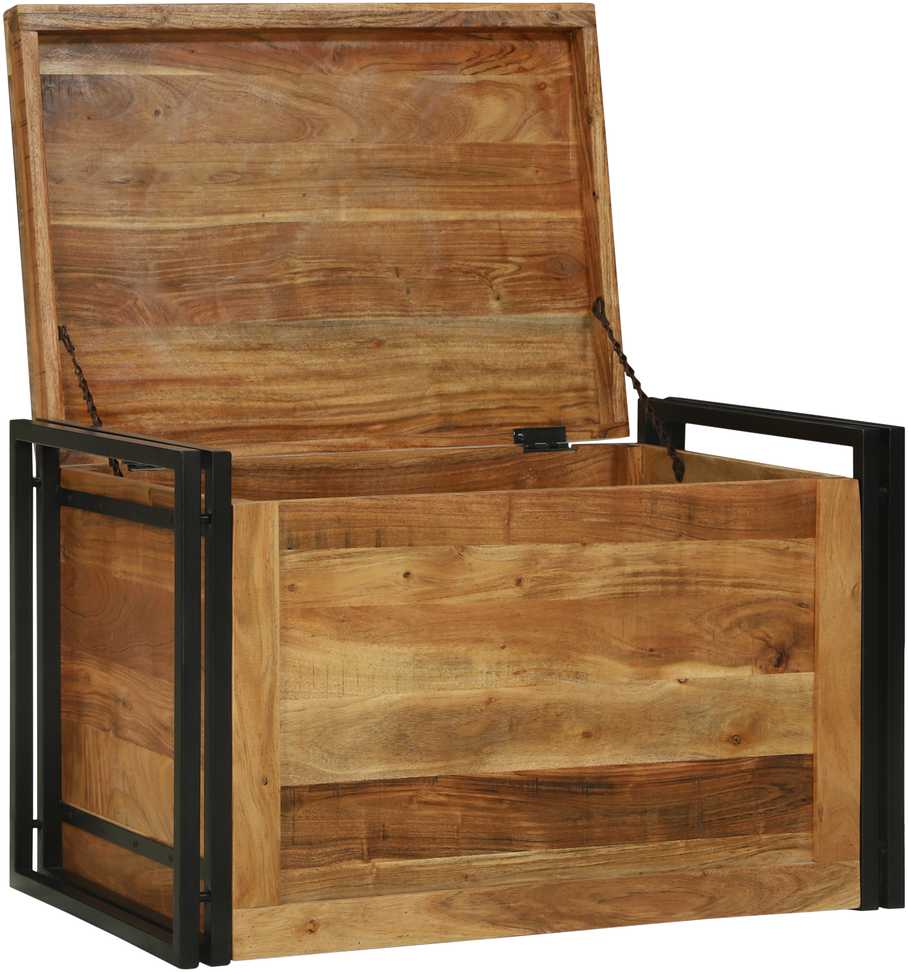 Saugojimo dėžė Ruda ir juoda 80 x 50 x 50 cm Akacijos mediena