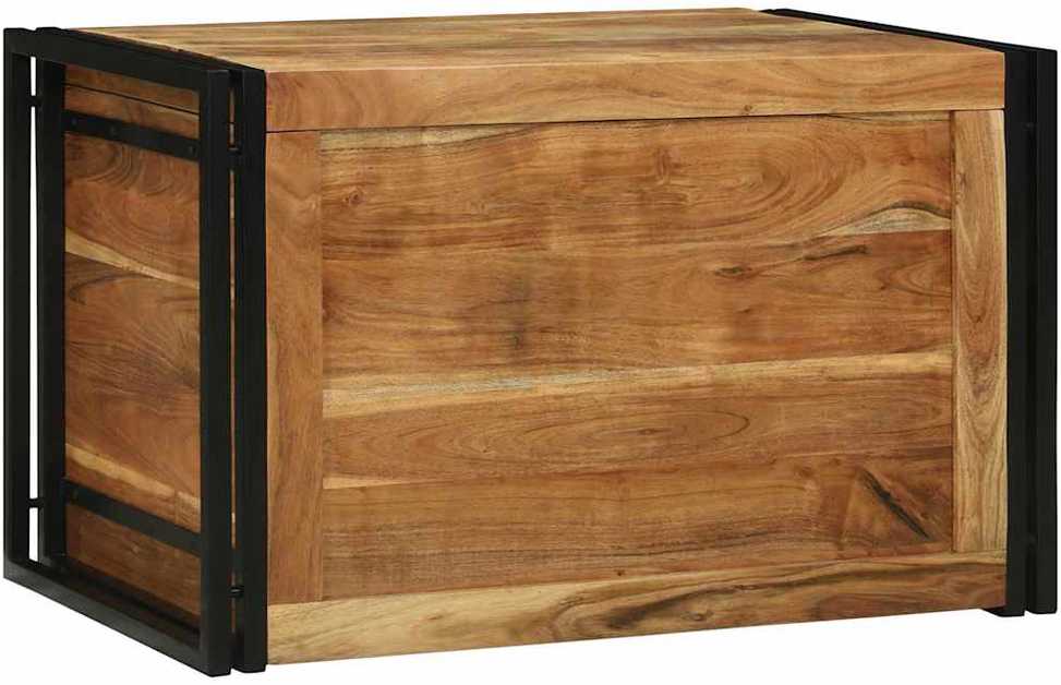Saugojimo dėžė Ruda ir juoda 80 x 50 x 50 cm Akacijos mediena
