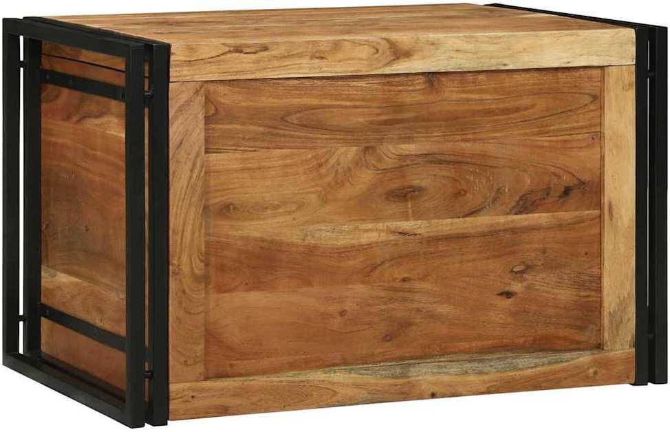 Saugojimo dėžė Ruda ir juoda 80 x 50 x 50 cm Akacijos mediena