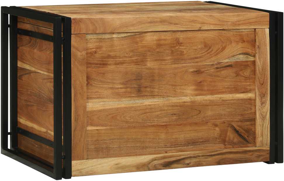 Saugojimo dėžė Ruda ir juoda 80 x 50 x 50 cm Akacijos mediena
