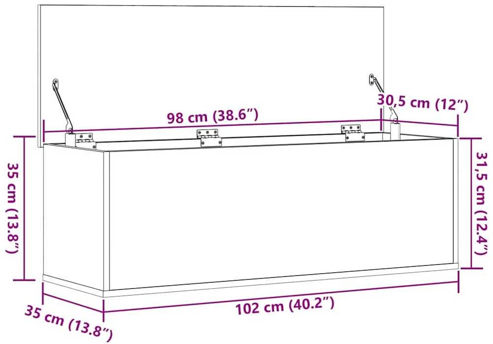 Saugojimo dėžė Amatininkų ąžuolas 102 x 35 x 35 cm