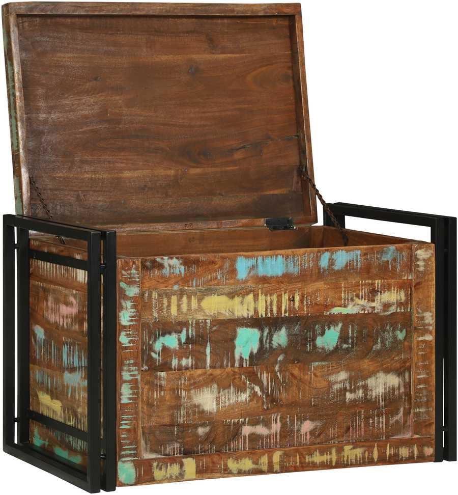 Saugojimo dėžė Ruda ir juoda 80 x 50 x 50 cm apdirbta mediena
