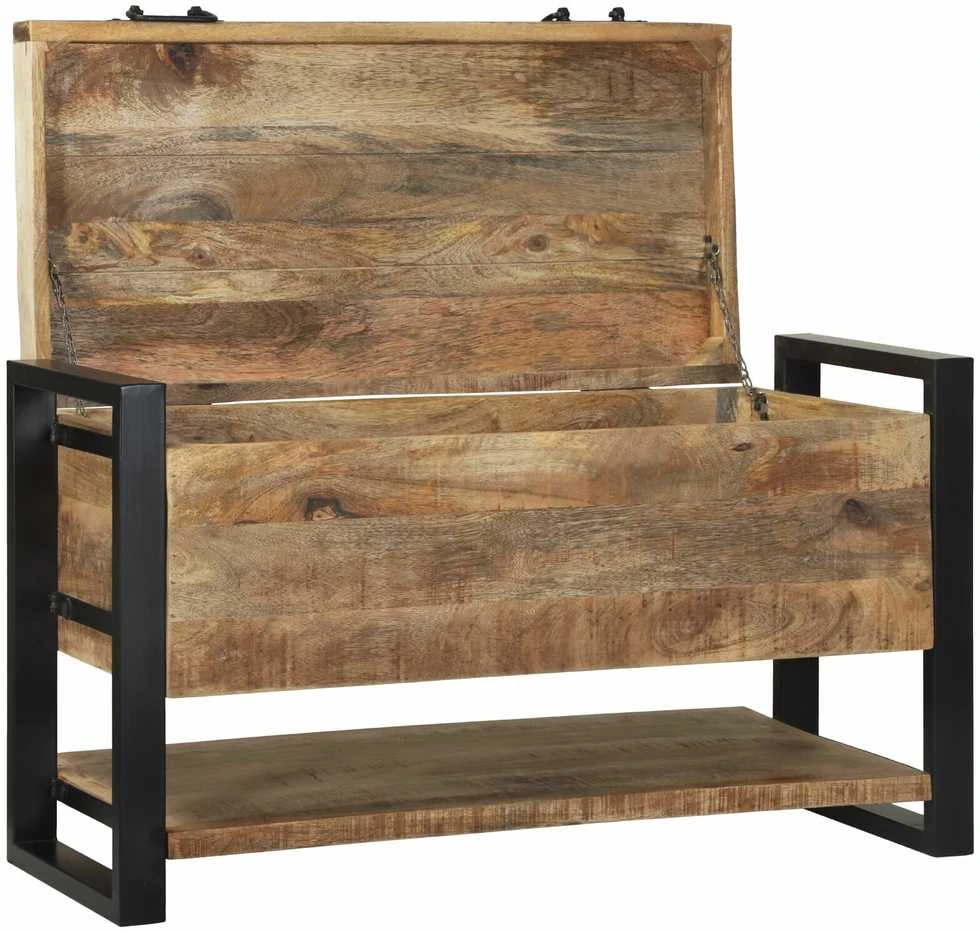 Saugojimo dėžė Ruda 80 x 35 x 45 cm Mango medienos masyvas