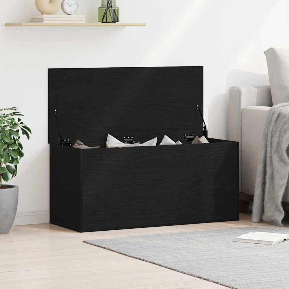 Saugojimo dėžė juoda ąžuolo 100 x 42 x 46 cm Apdirbta mediena