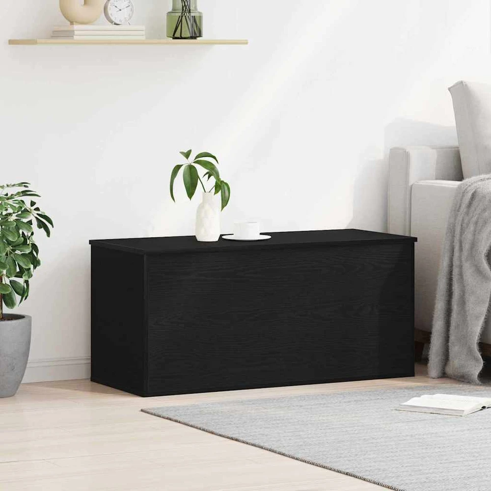 Saugojimo dėžė juoda ąžuolo 100 x 42 x 46 cm Apdirbta mediena