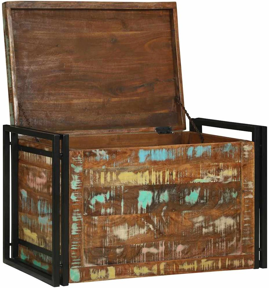 Saugojimo dėžė Ruda ir juoda 80 x 50 x 50 cm apdirbta mediena