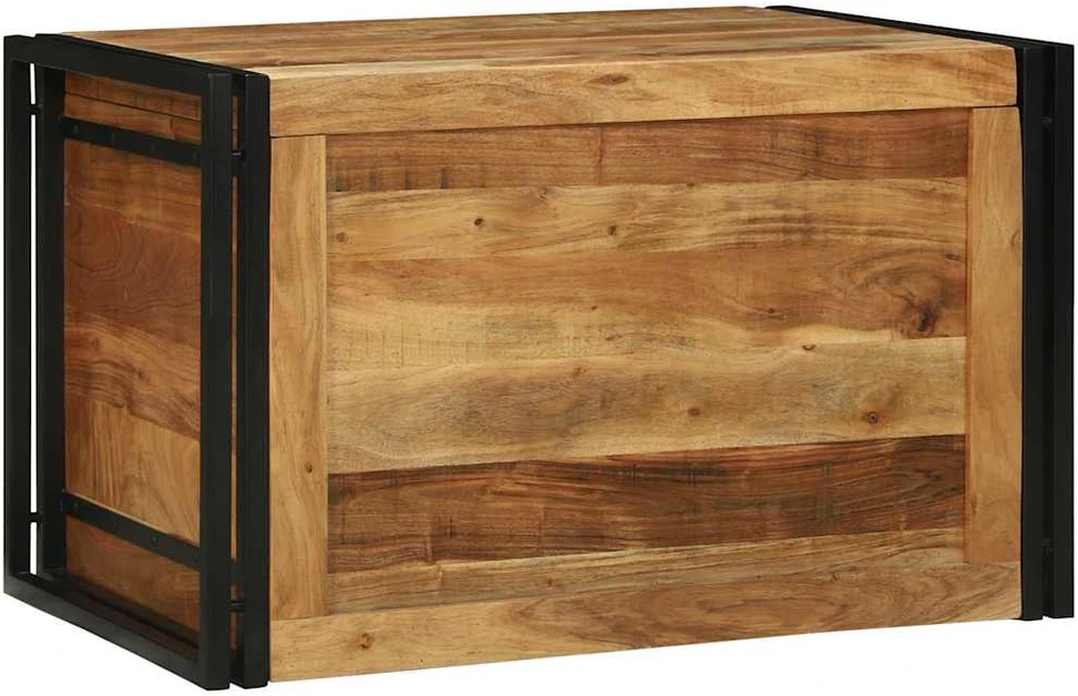 Saugojimo dėžė Ruda ir juoda 80 x 50 x 50 cm Akacijos mediena