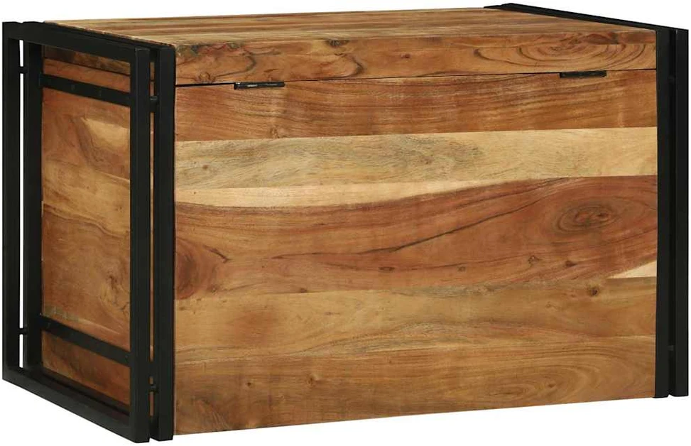 Saugojimo dėžė Ruda ir juoda 80 x 50 x 50 cm Akacijos mediena