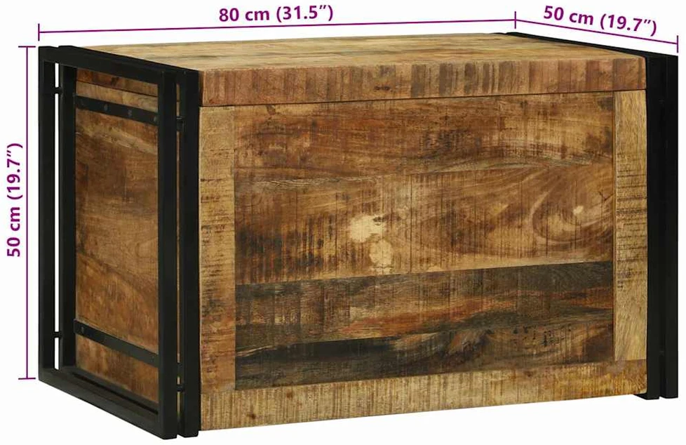 Saugojimo dėžė Ruda ir juoda 80 x 50 x 50 cm