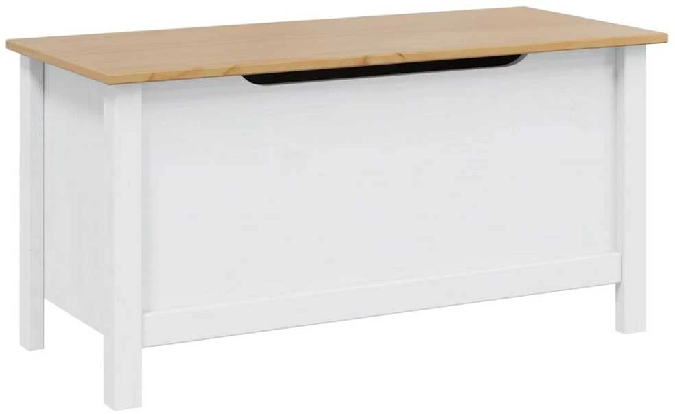 Saugojimo dėžė HILL Balta ir medaus ruda 90 x 40 x 45 cm