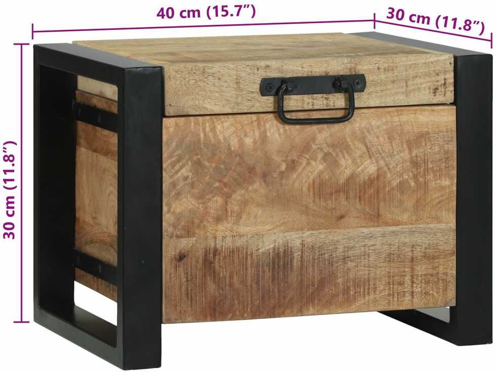 Saugojimo dėžės Ruda 40 x 30 x 30 cm Mango medienos masyvas