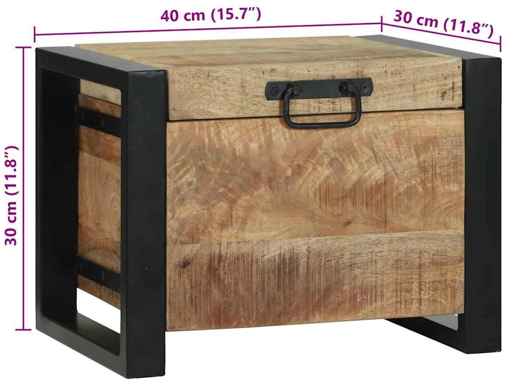 Saugojimo dėžės Ruda 40 x 30 x 30 cm Mango medienos masyvas