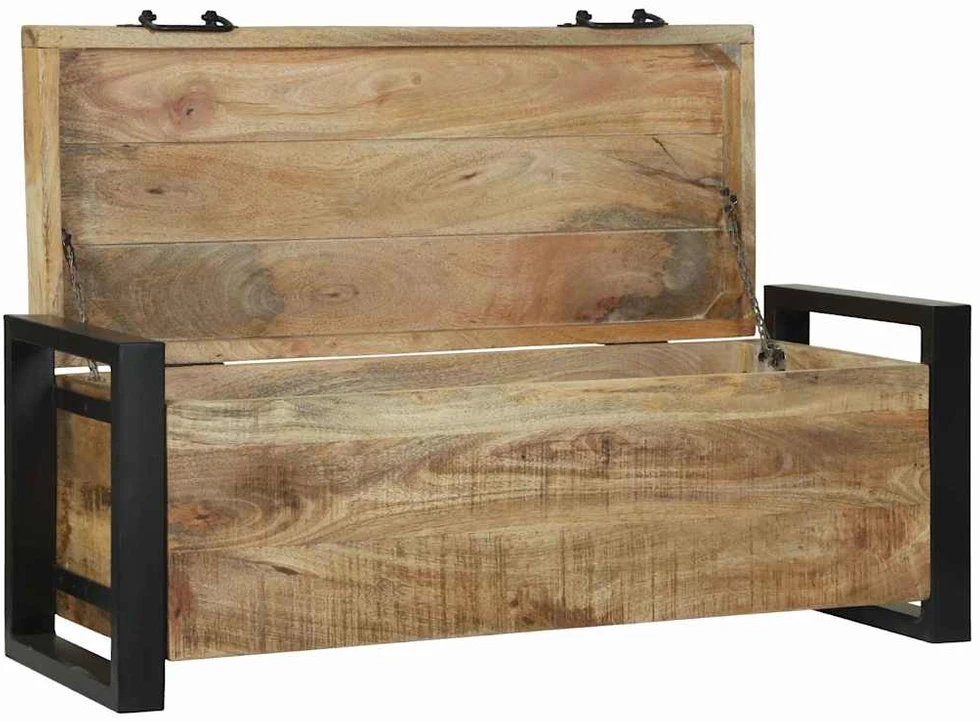 Saugojimo dėžės Ruda 80 x 30 x 30 cm Mango medienos masyvas