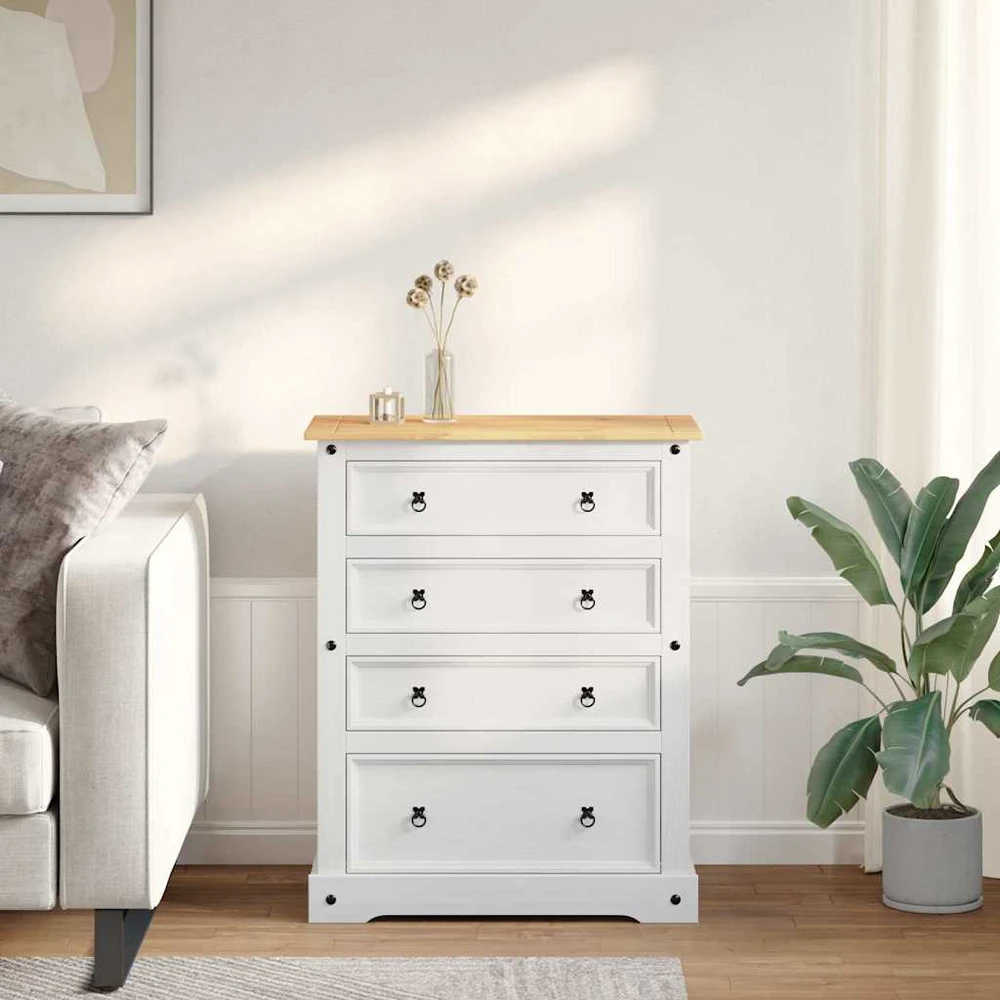 Saugojimo dėžės su stalčių Corona Baltas 92 x 48 x 114 cm
