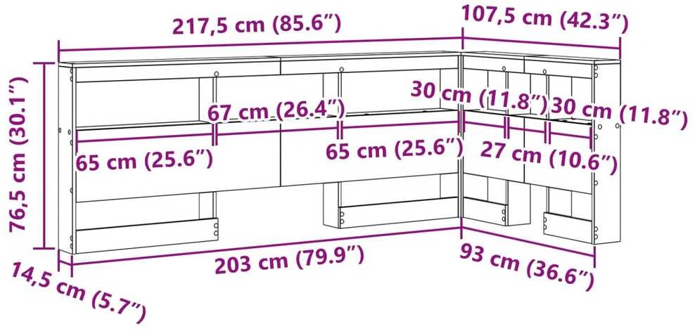 Saugojimo galvos atlošas Balta 90 cm Apdirbta mediena