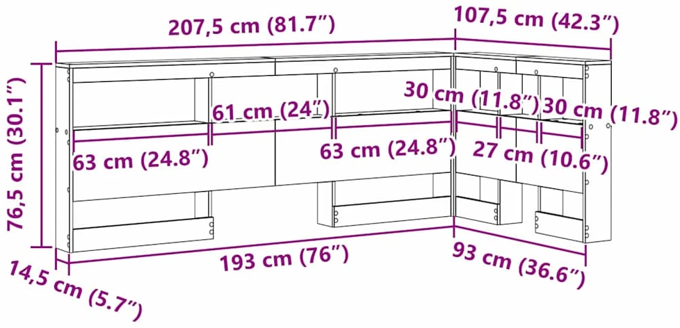 Saugojimo galvos atlošas Balta 90 cm Apdirbta mediena