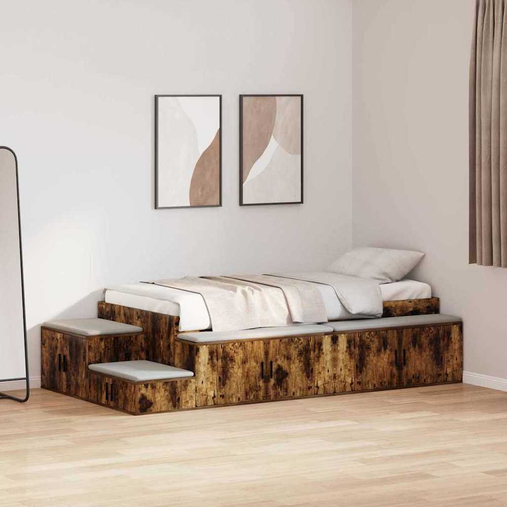 Lova su daiktų laikymo vieta Rūkyta ąžuolas 80 cm