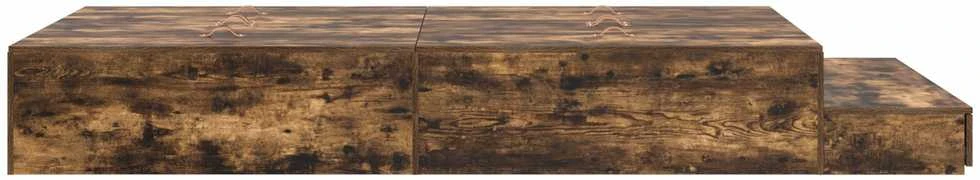 Lova su daiktų laikymo vieta su stalčių Rūkyta ąžuolas 120 cm