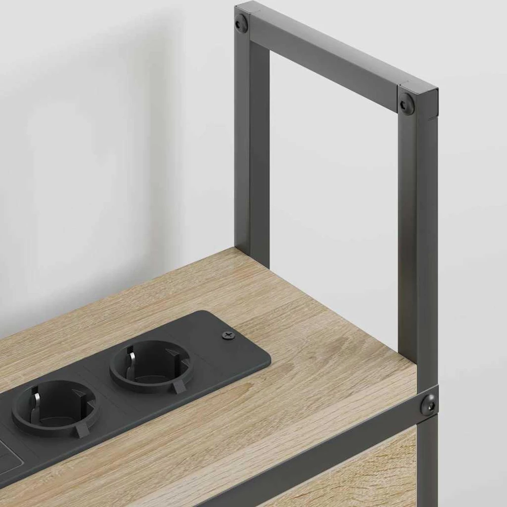 Saugojimo Lovos Atlošas su Įkrovimo Stotimi Sonoma ąžuolas