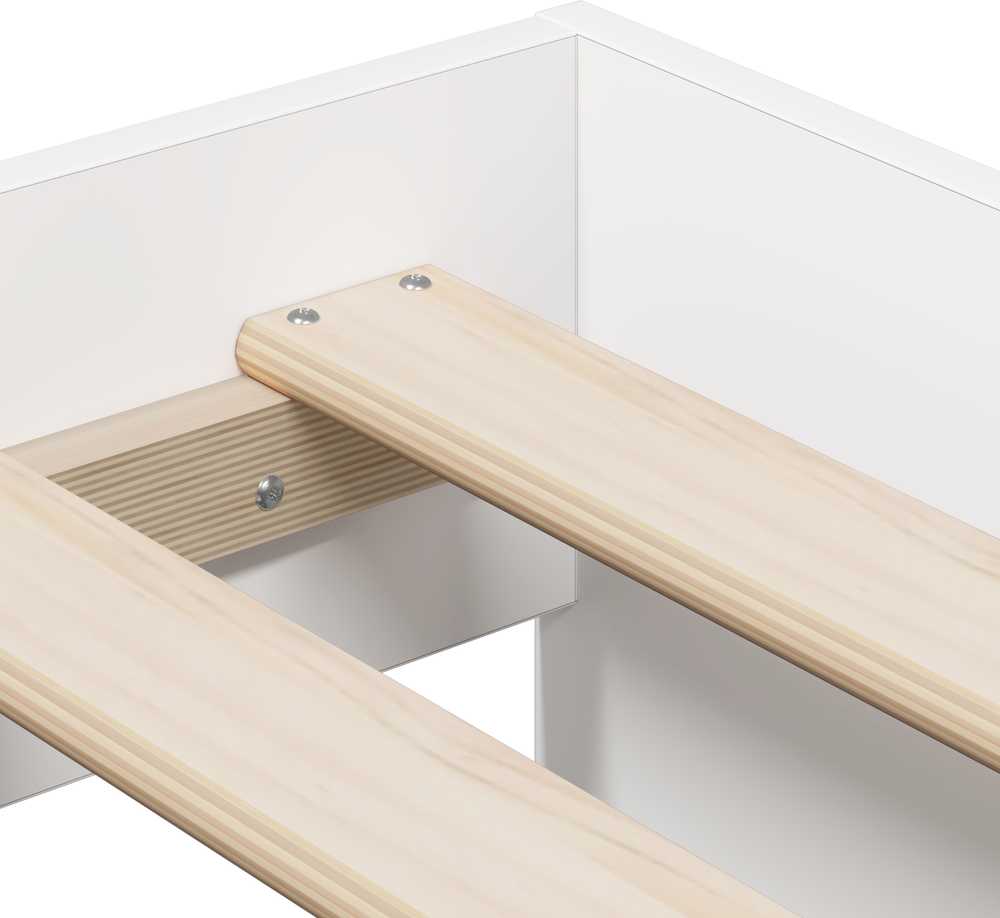 Lova su daiktų laikymo vieta Balta 80 cm Apdirbta mediena