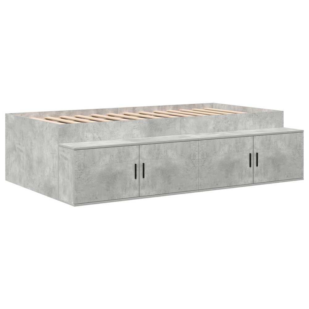 Lova su daiktų laikymo vieta Betono pilka 80 cm
