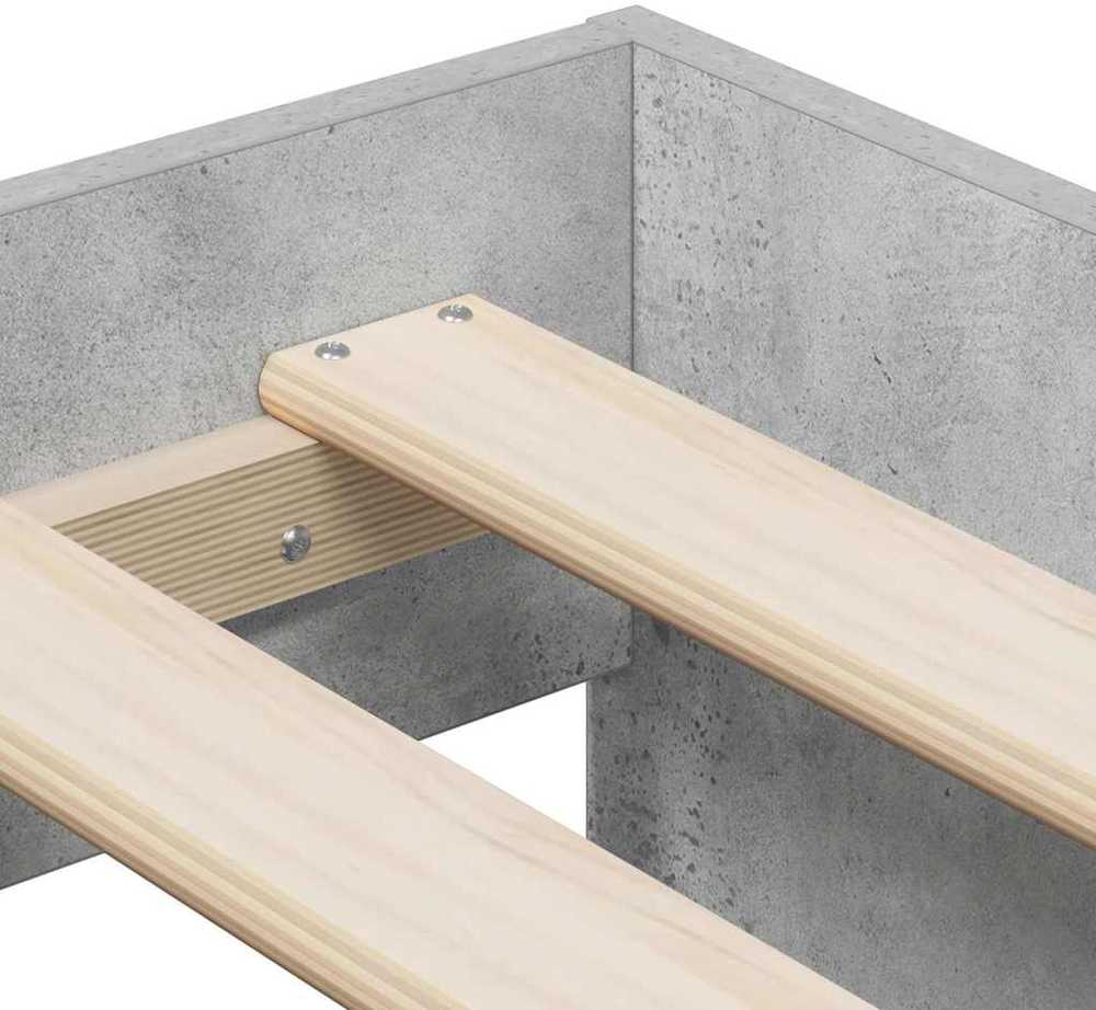Lova su daiktų laikymo vieta Betono pilka 80 cm