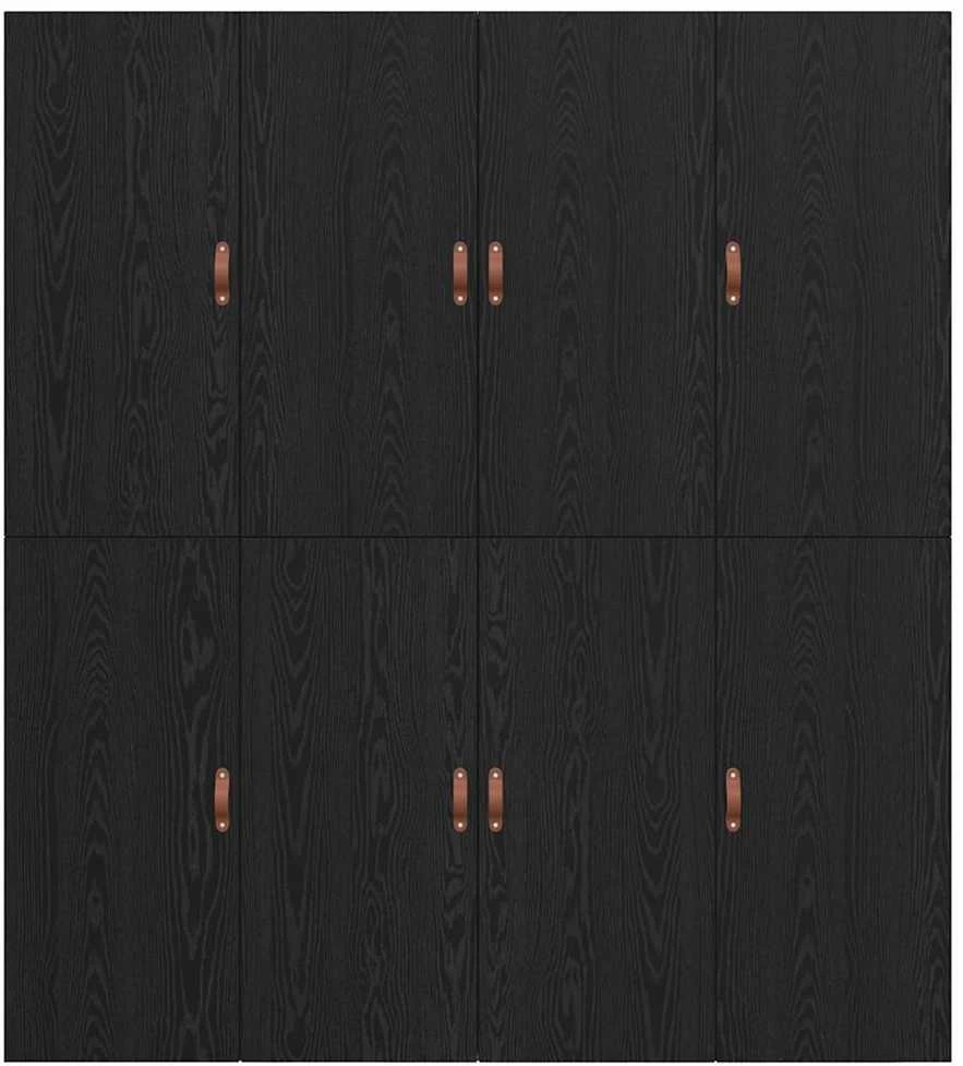 Lova su daiktų laikymo vieta Juodas ąžuolas 200 x 200 cm
