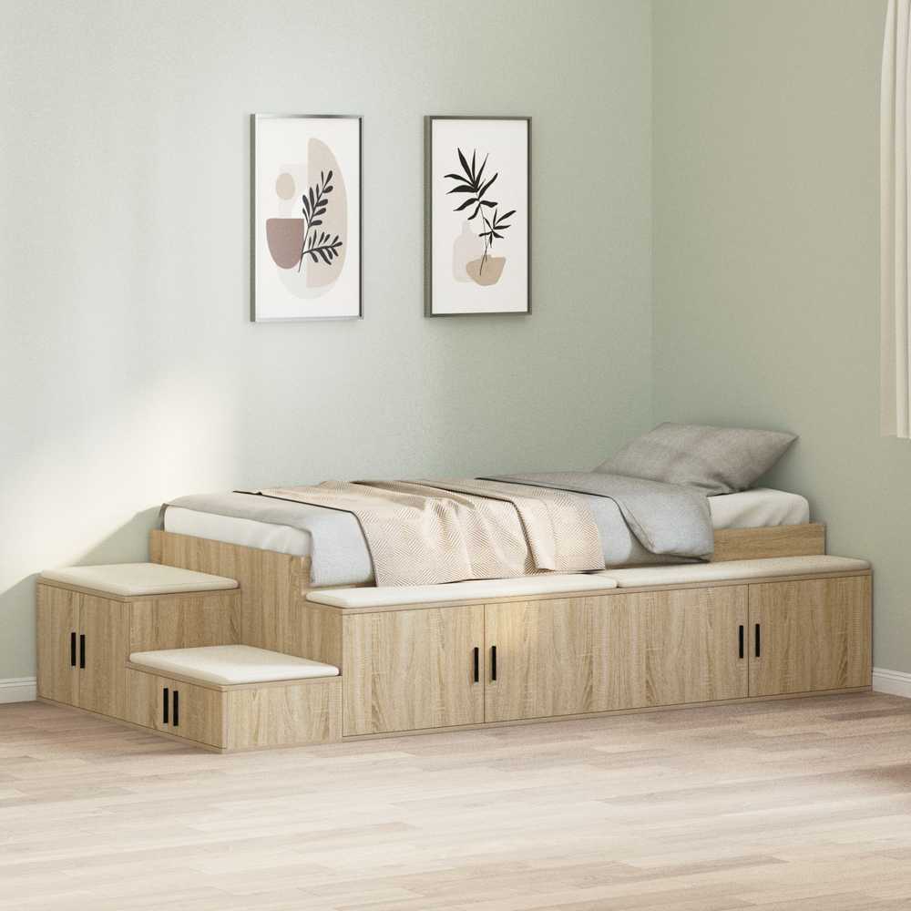 Lova su daiktų laikymo vieta su saugykla Sonoma ąžuolas 80 cm