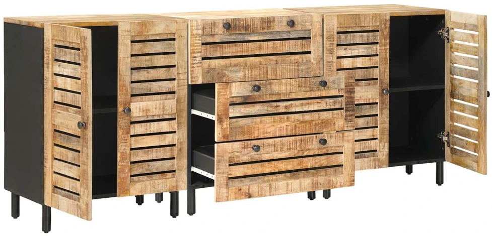 Saugojimo spintos 3 vnt. 180 x 33 x 75 cm Kietas mango medis