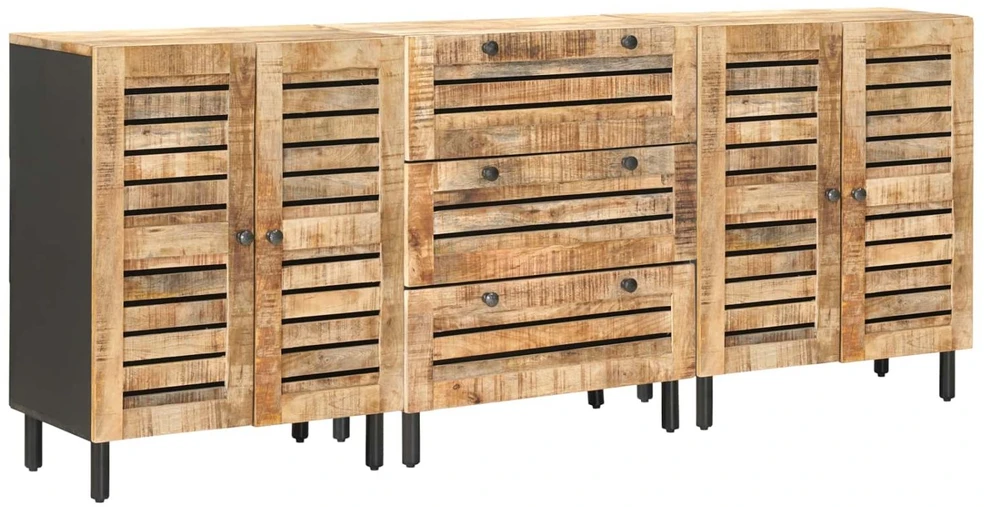 Saugojimo spintos 3 vnt. 180 x 33 x 75 cm Kietas mango medis
