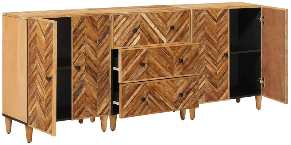 Saugojimo spintos 3 vnt. 60 x 33,5 x 75 cm Kietas mango medis