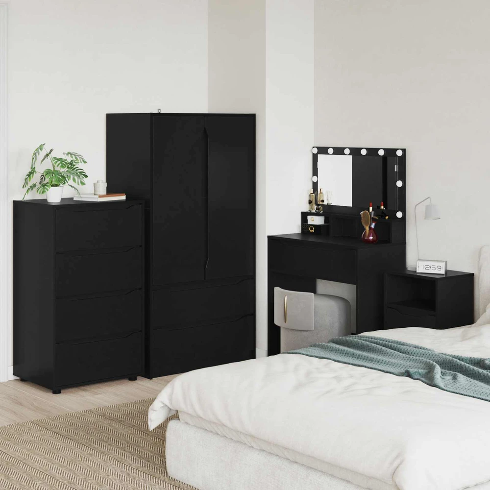 Saugojimo spintos 60 x 48 x 105 cm Apdirbta mediena Juoda