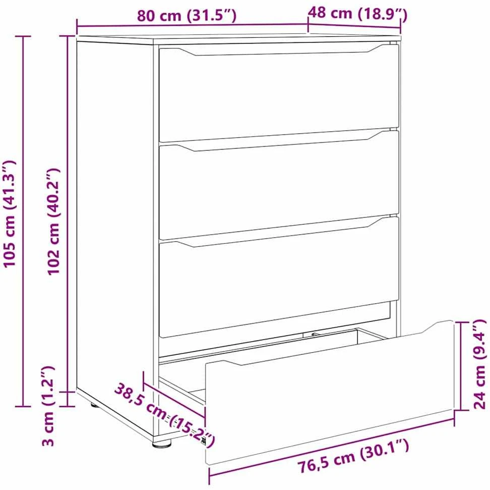 Saugojimo spintos 80 x 48 x 105 cm Apdirbta mediena