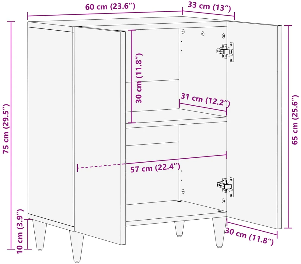 Saugojimo spintos Įvairiaspalvis 60 x 33.4 x 75.1 cm