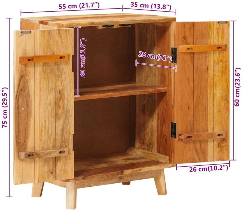 Saugojimo spintos Ruda 55 x 35 x 75 cm Kietas mango medis