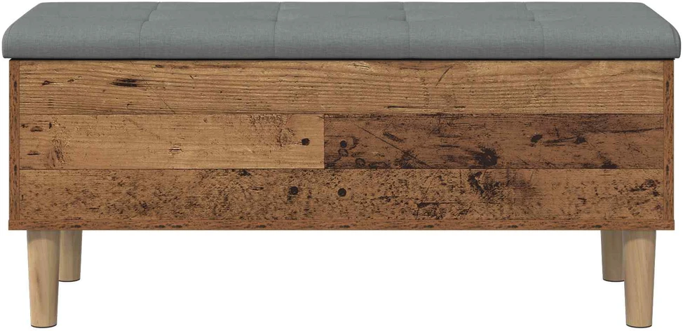Saugojimo suolas su pagalve Sendintos medienos 102 x 42 x 46 cm