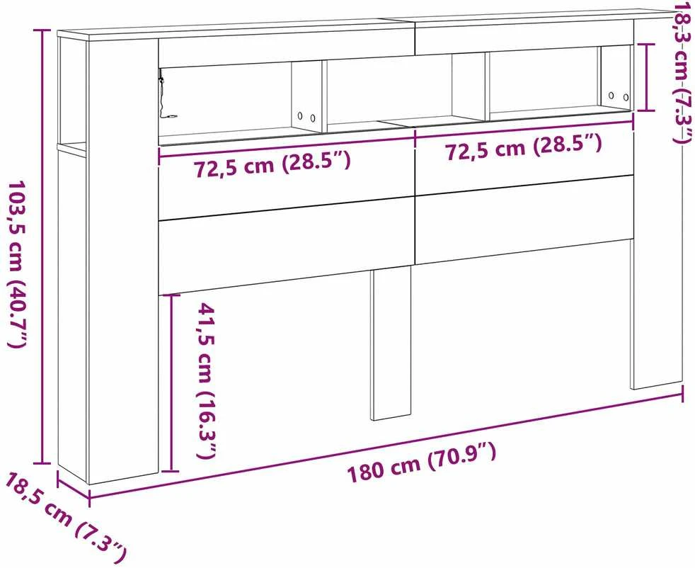 LED galvūgalis Juodas ąžuolas Apdirbta mediena