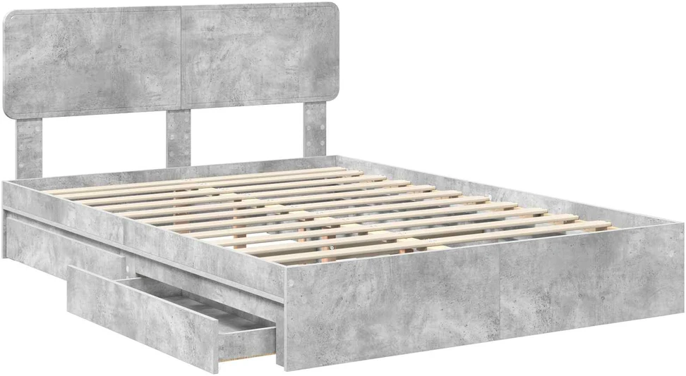 Saugos lova Betono pilka 150 x 200 cm Apdirbta mediena