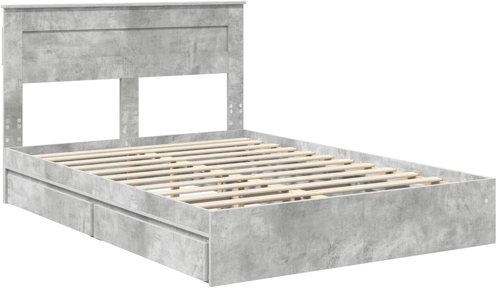 Saugos lova Betono pilka 150 x 200 cm Apdirbta mediena